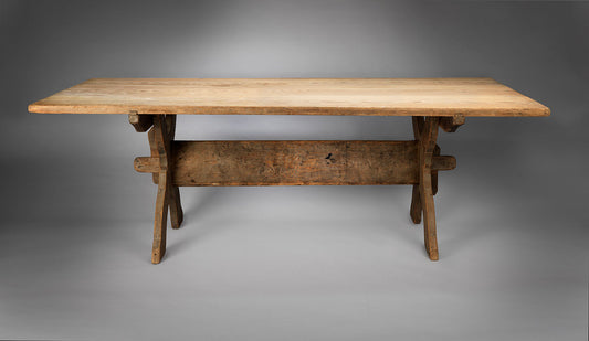 Exceptional Vernacular "X" Frame Trestle Table