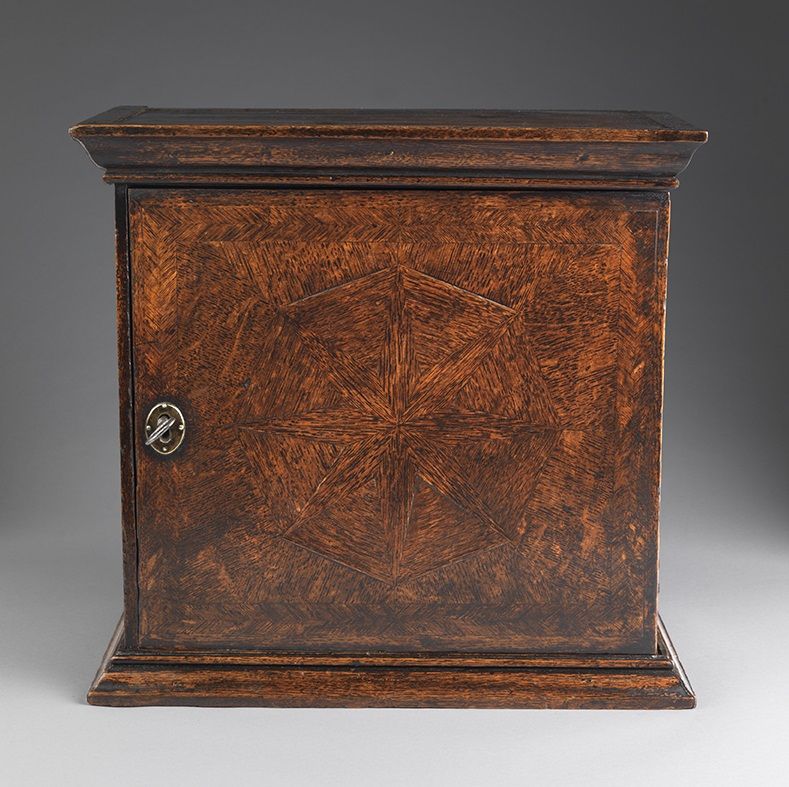 Rare Queen Anne Parquetry Spice Cupboard