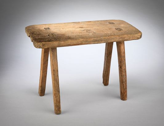 Delightful Vernacular Four Leg Rectangular Stool