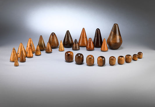 Rare Graduated Group of Conical Turnpins and Plumbers Bobbins 