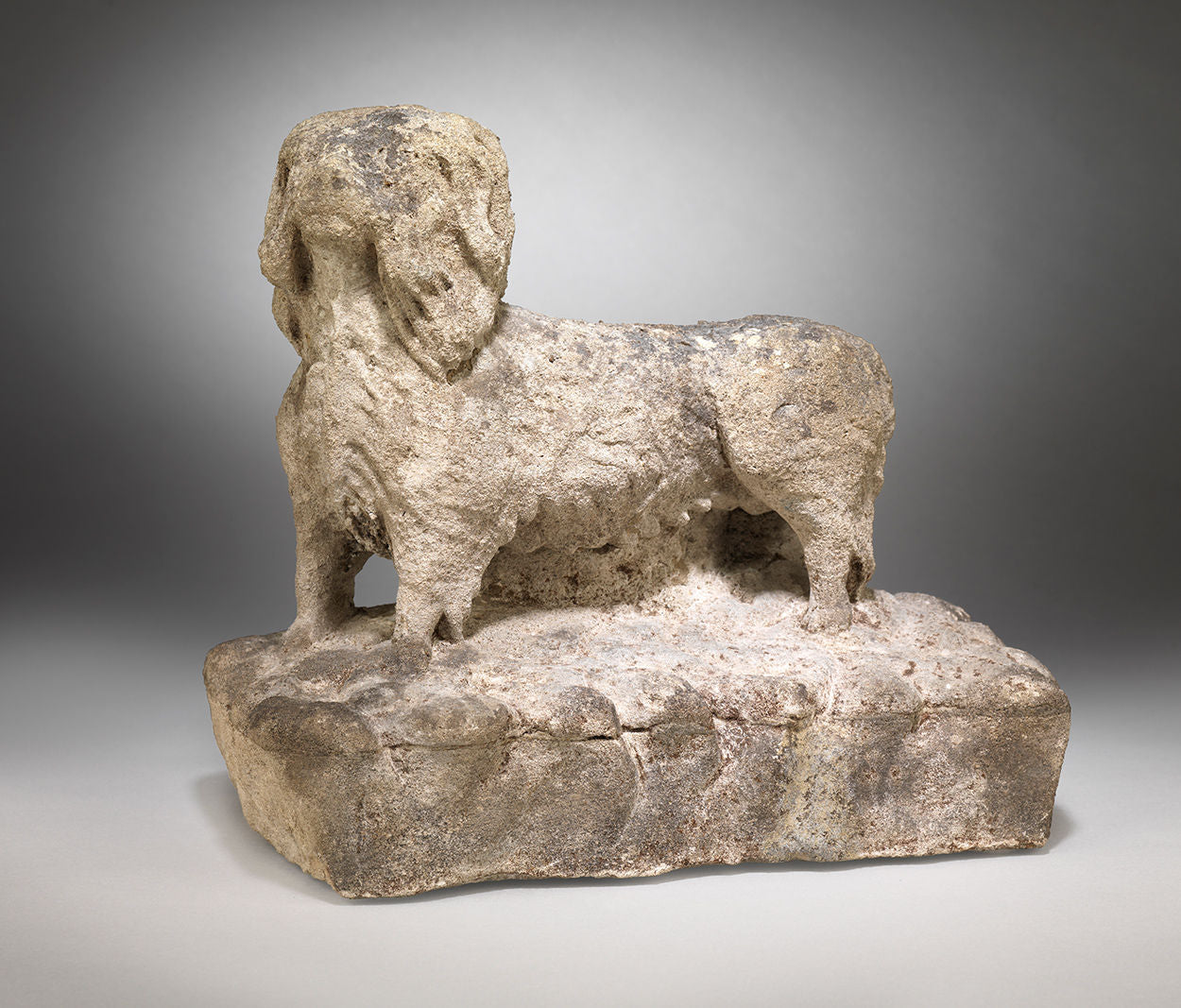 Primitive Folk Art Sculpture of a Standing Pekingese Dog