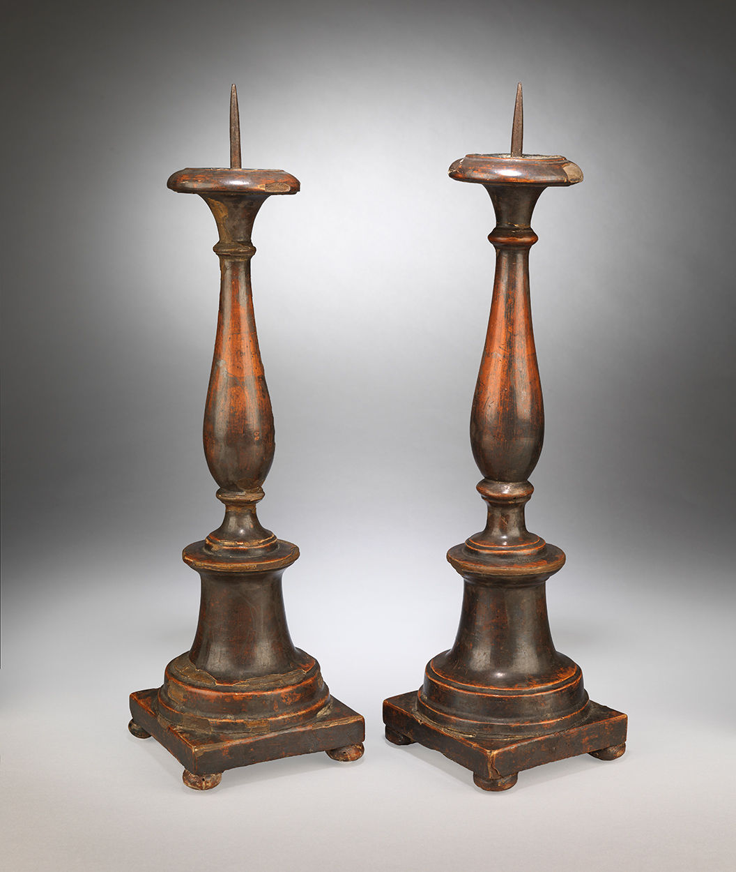 Unusual pair of Pricket Candlesticks