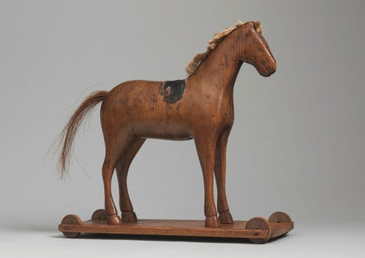 Hand Carved Horse Form Pull Toy