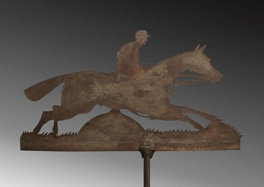 Racehorse and Jockey Form Weathervane