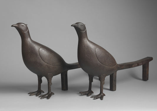 Pair of Pheasant Form Fire Dogs