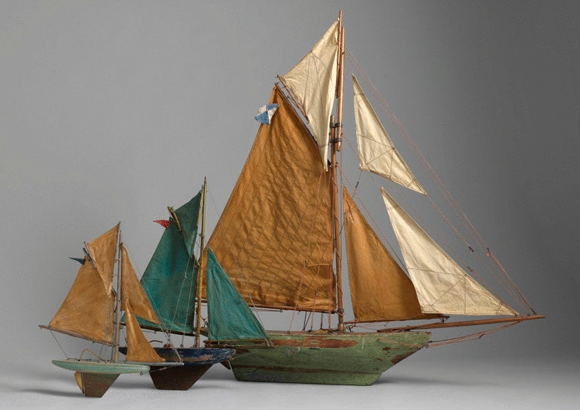 Three Vintage Pond Yachts