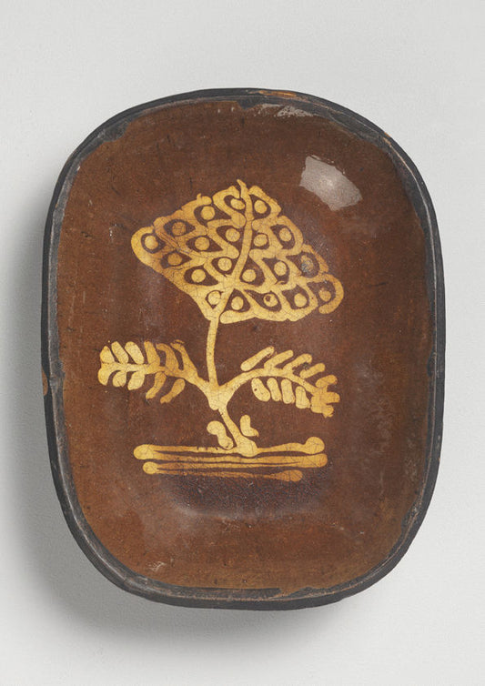 Rare 'Tree' Motif Slipware Dish