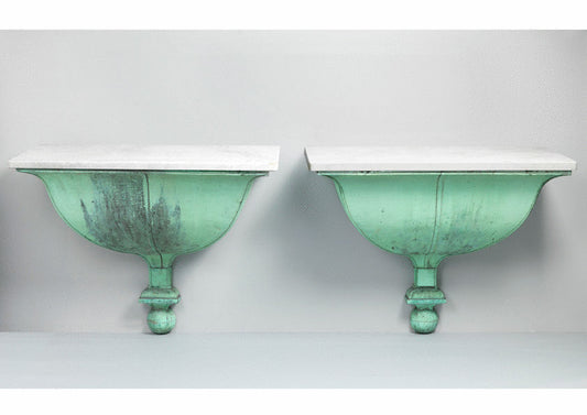 Pair of Gustavian Demi Lune Console Tables