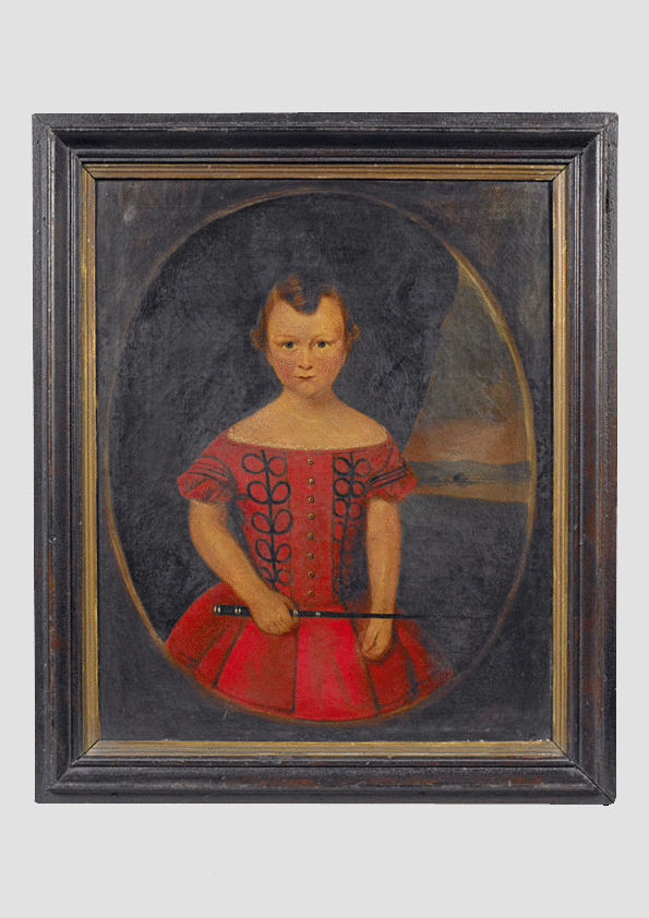 Child Portrait in a Red Dress