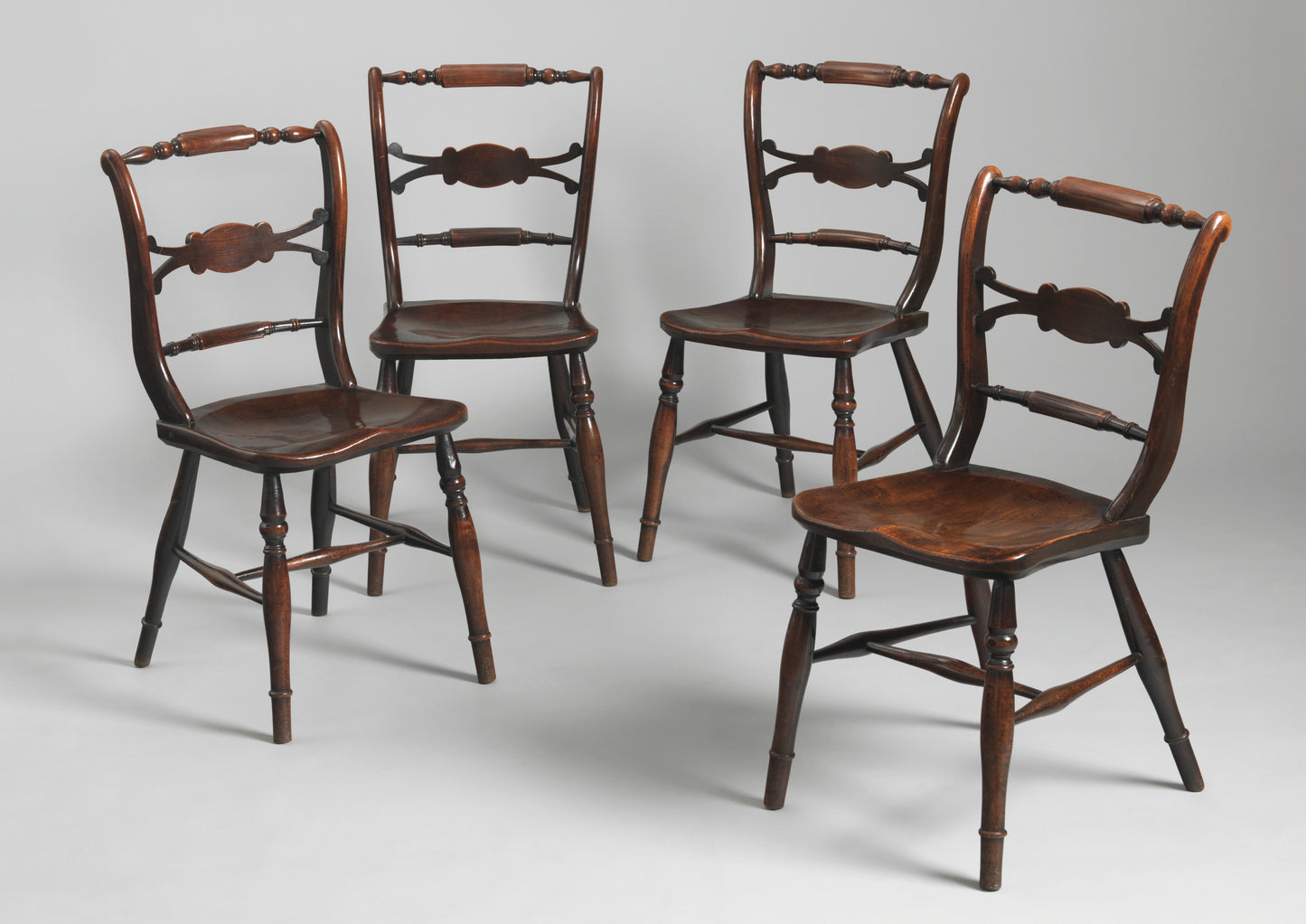 Fine Set of Four Bar Back Windsor Chairs