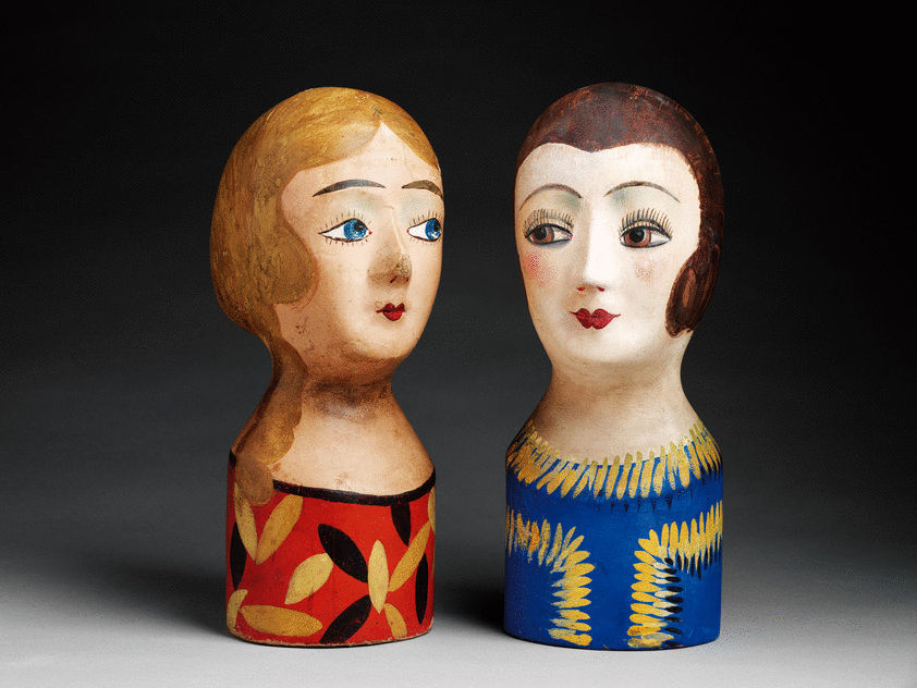 Female Head Form Wig Stands or 'Marottes'