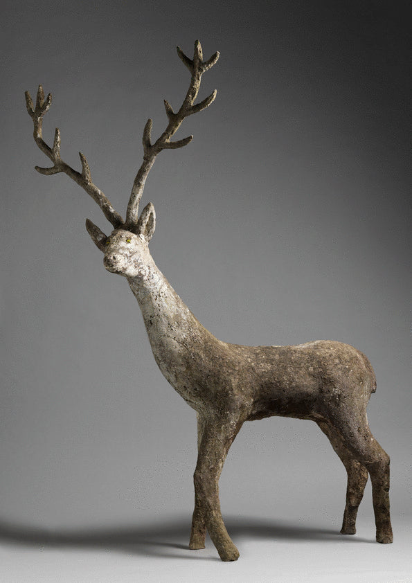 Life Size Folk Art Stag Sculpture