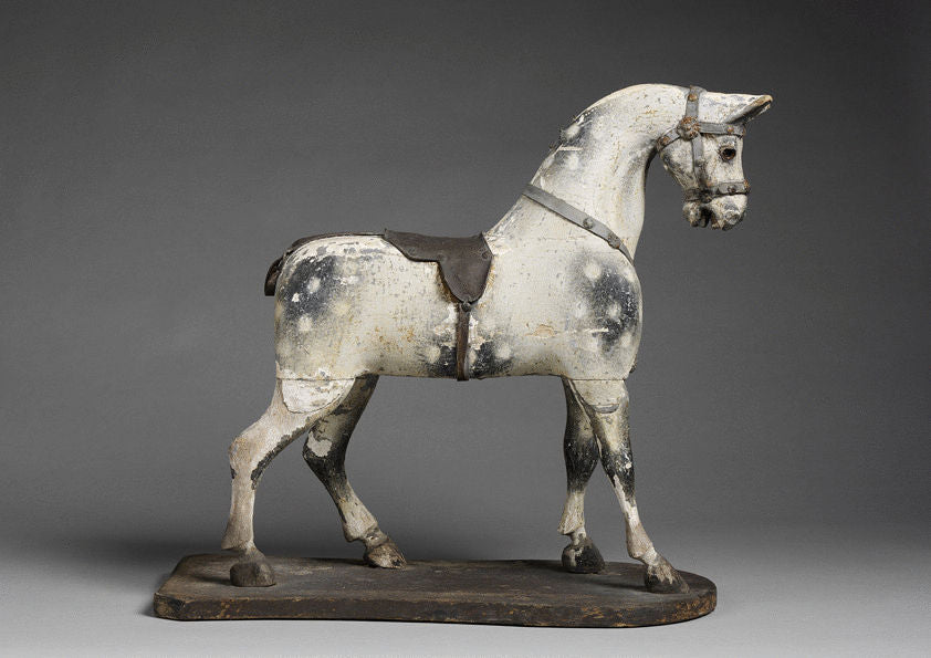 Sculptural Horse Toy on Platform Base