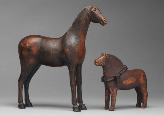 Two Early Primitive Toy Horses