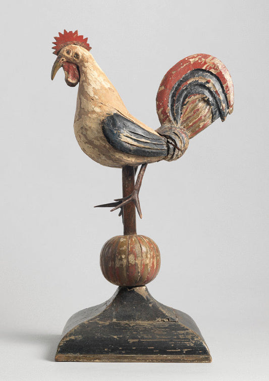 Full Bodied Folk Art Cockerel Sculpture