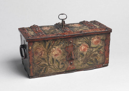 Foliate and Florally Decorated Miniature Strong Box