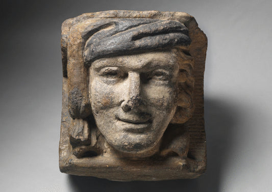 Architectural Relief Carved Head of a Jester