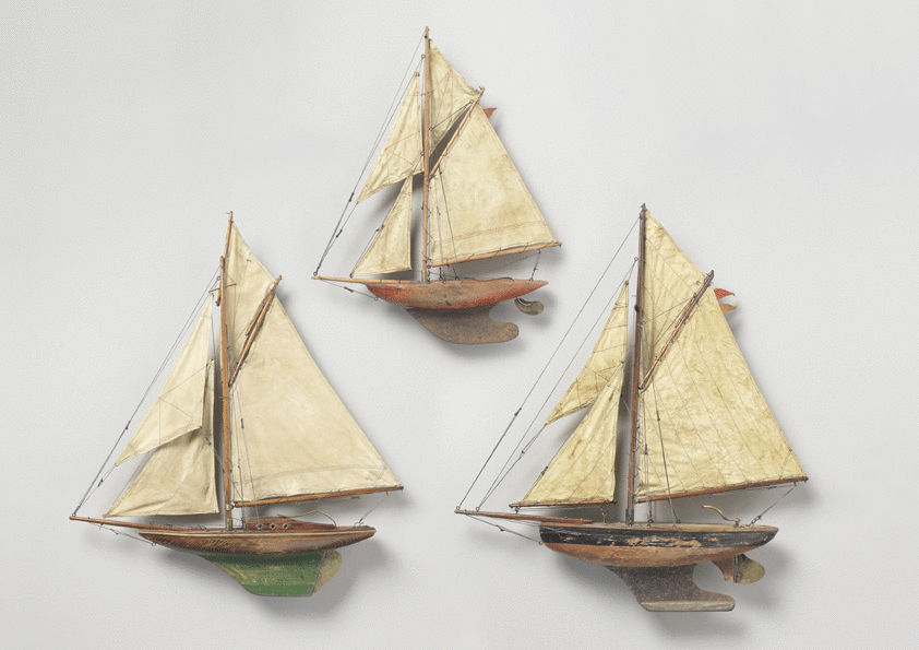 A Collection of Three Vintage Pond Yachts