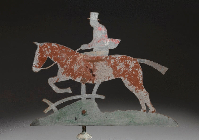 Horse and Huntsman Silhouette Folk Art Weathervane