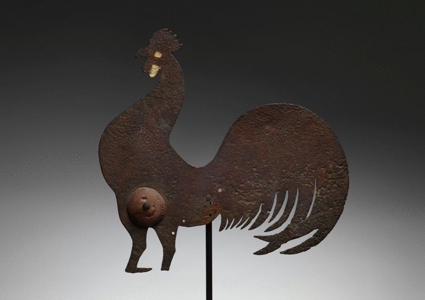 Primitive Cockerel Form Weathervane