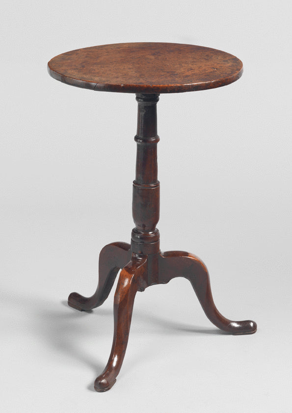 Exceptional Burr Yew Wood Tripod Wine Table