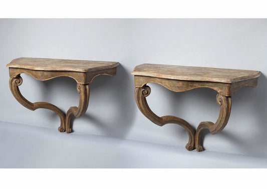 A Pair of Stylish Provincial Rococo Console Tables