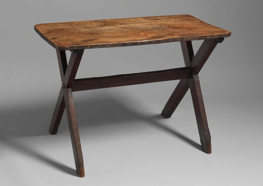 Traditional ''X'' Frame Trestle Base Tavern Table