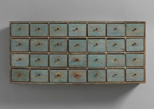 A Nest of Twenty Eight Painted Herb or Spice Drawers