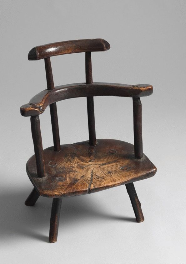 Exceptional Welsh Child's Primitive Comb Back Chair