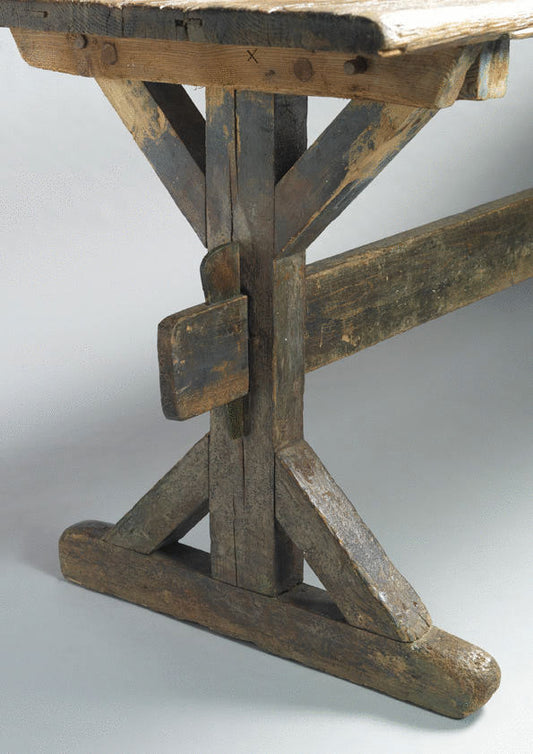 Sculptural X-Frame Trestle Table