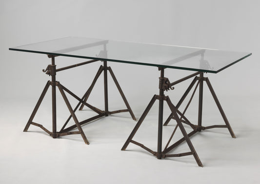 Unusual and Stylish Pair of Early Adjustable Architect's Trestles