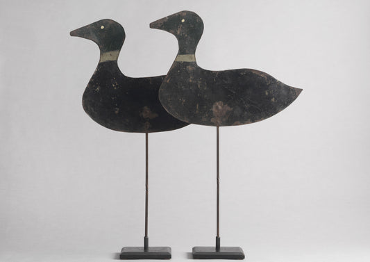 Pair of Working Silhouette Mallard Drake Confidence Decoys