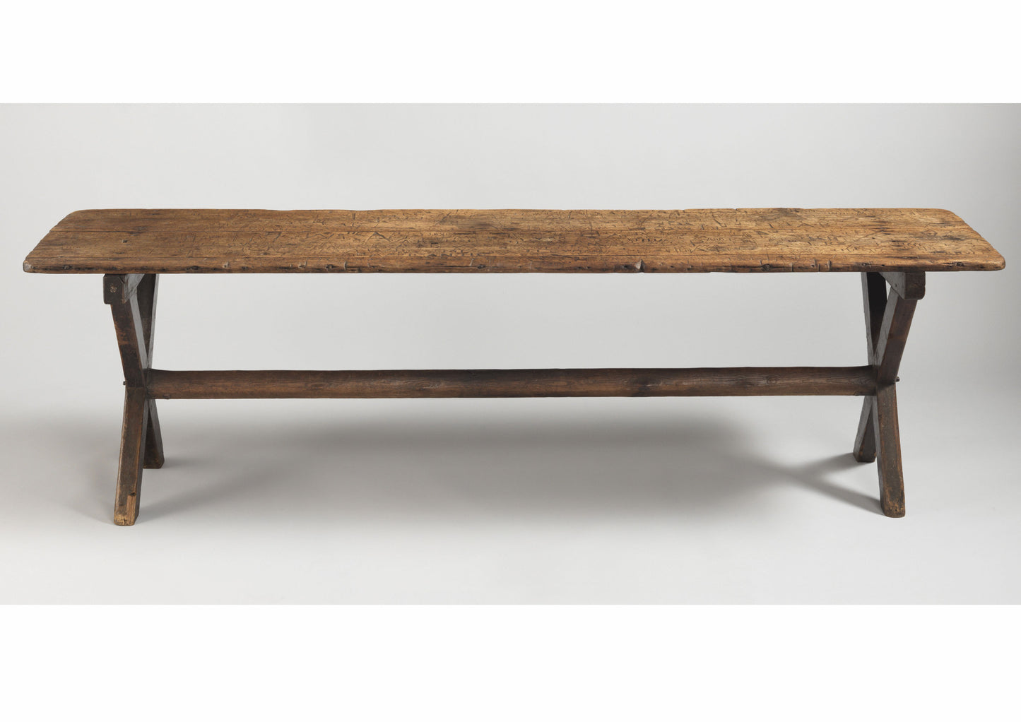 Unusual X Frame Folk Art Tavern Table