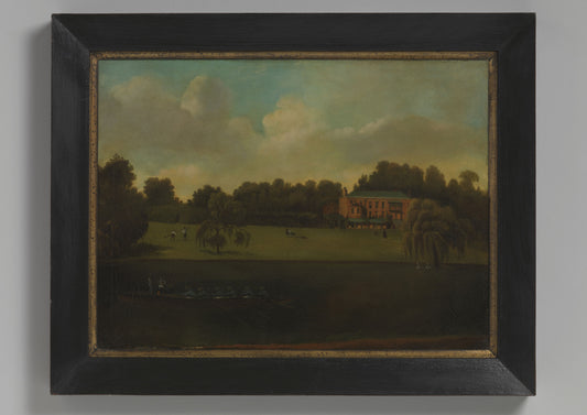 English Naive School House Portrait