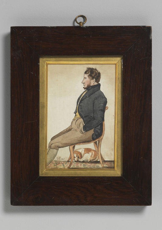 Seated Man With His Dog