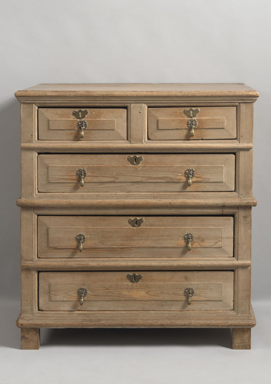 Provincial Queen Anne Chest of Five Drawers.