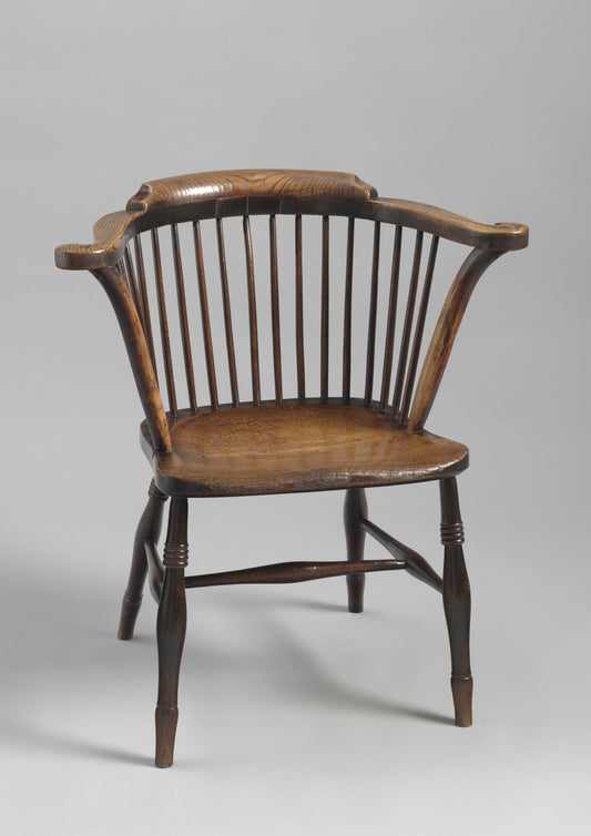 Rare Horseshoe Form Lowback Windsor Armchair.