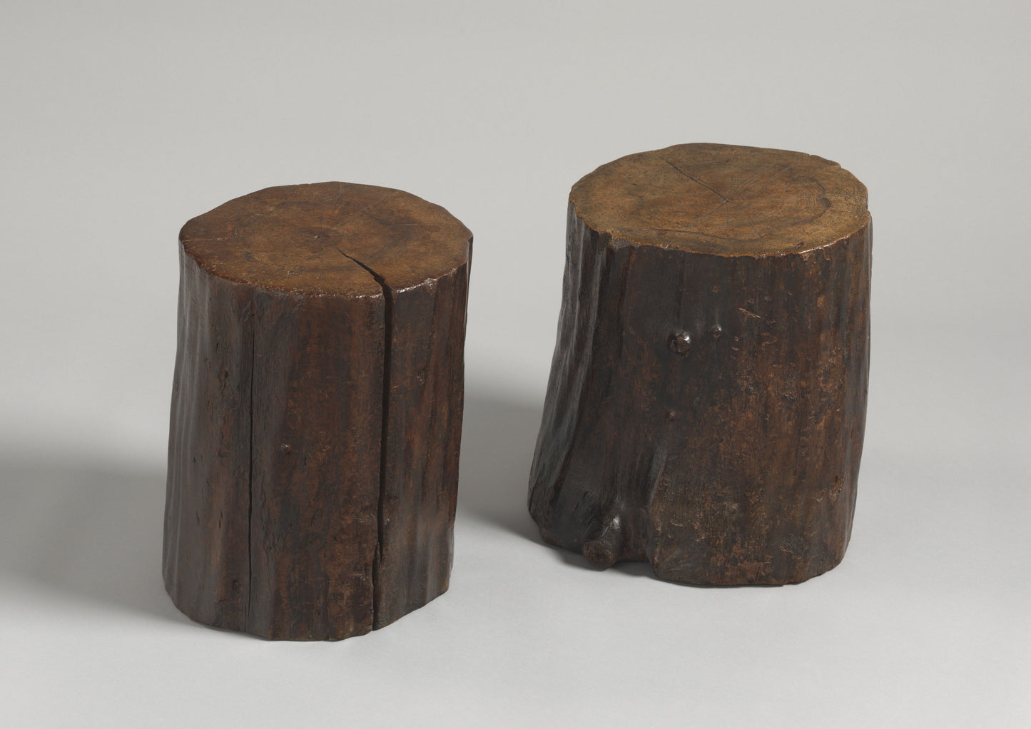 Two Unusual Naturalistic Tree Trunk Tavern Stools