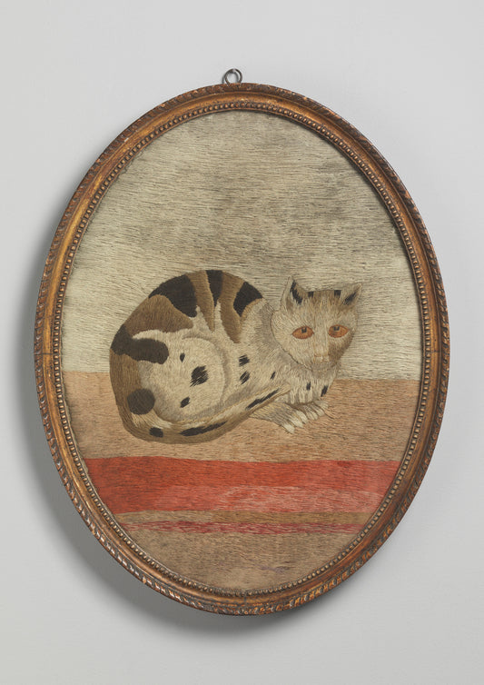 Rare Georgian Crouching Cat Portrait