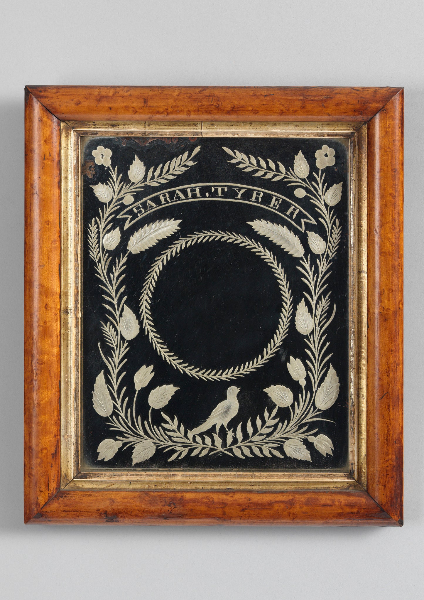 Rare Folk Art Courting Mirror