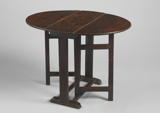 Delightful Early Prmitive Oval Drop Leaf Table