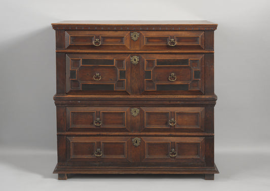 Rare William and Mary Period Two Part Chest of Drawers