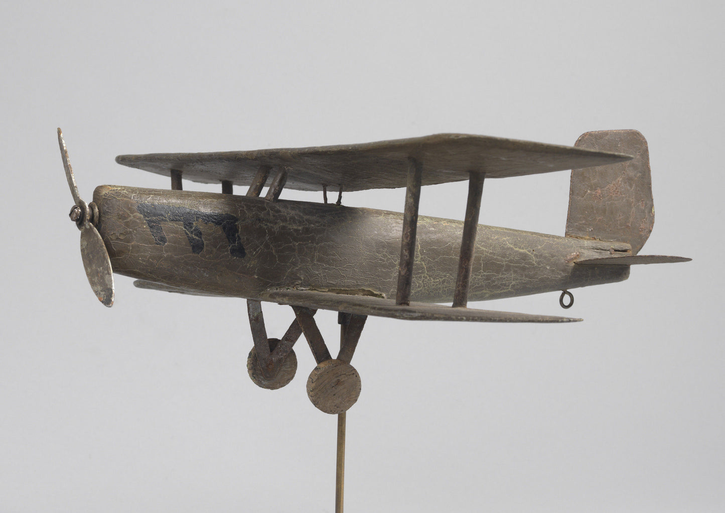 Unusual Folk Art Bi-Plane Weathevane