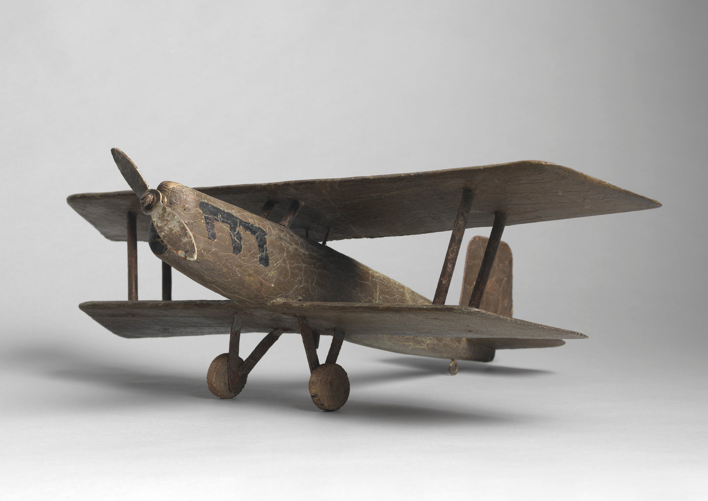 Unusual Folk Art Bi-Plane Weathevane