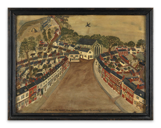 “Bird's Eye View Of The Market Street  Wymondham And Its Vicinity”