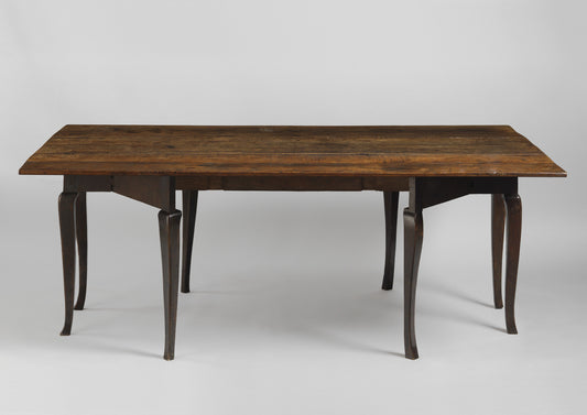 Rare Large Georgian Cabriole Leg Twin Drop Leaf Dining Table