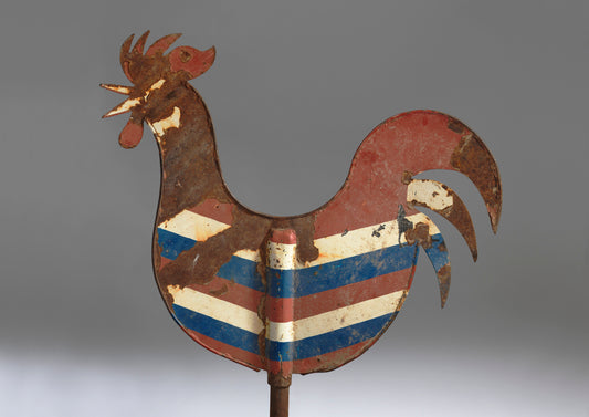 Massive Silhouette Stylised Cockerel Form Weathervane