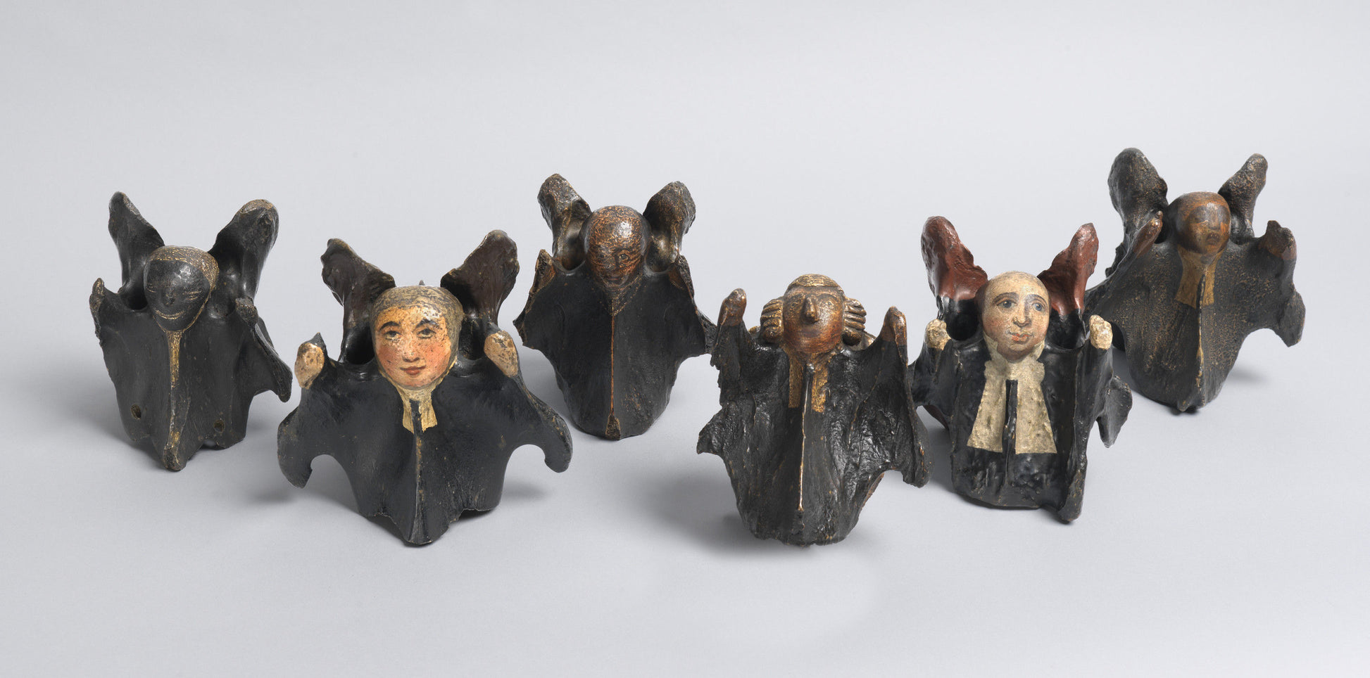 Rare Collection of Six Naive Folk Art Sculptures