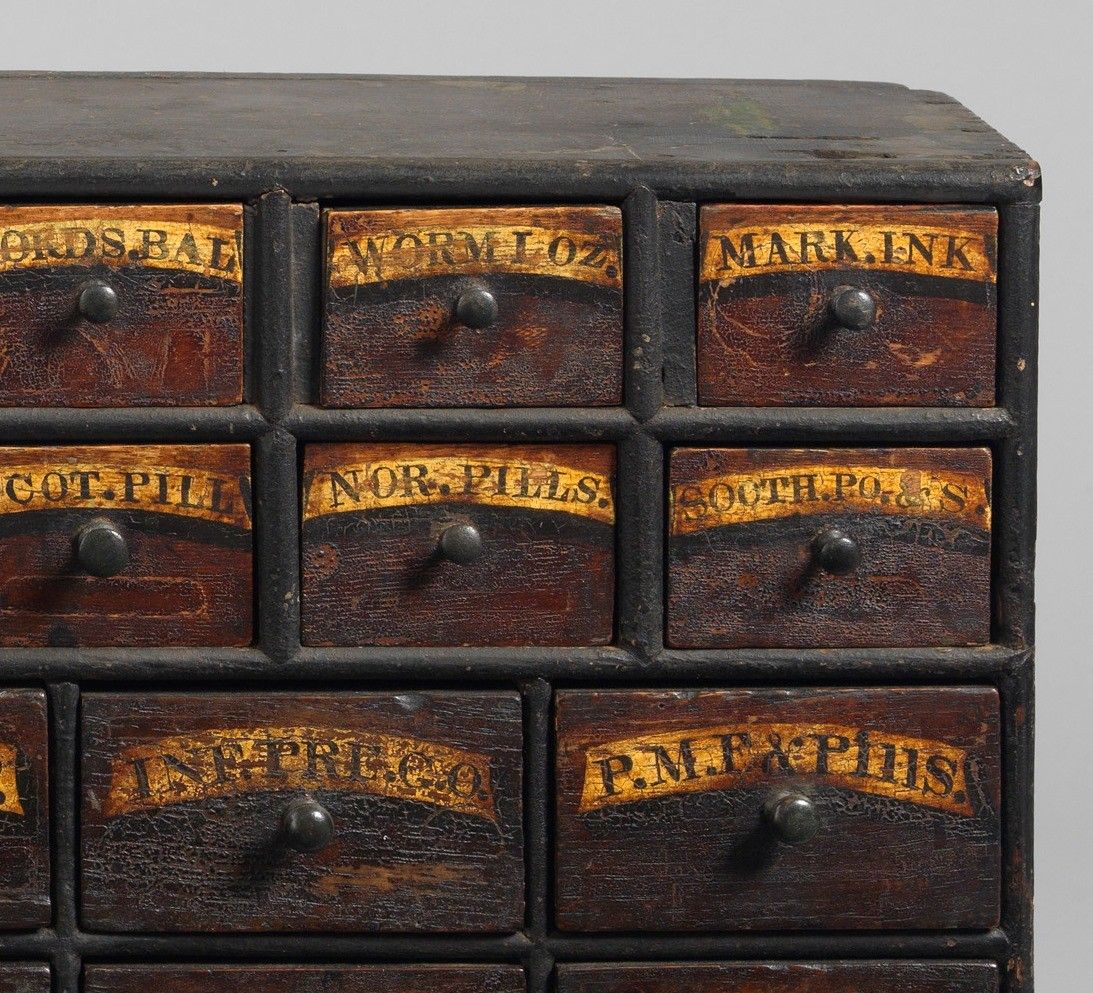 Unusual Diminutive Nest of Early Apothecary's Drawers