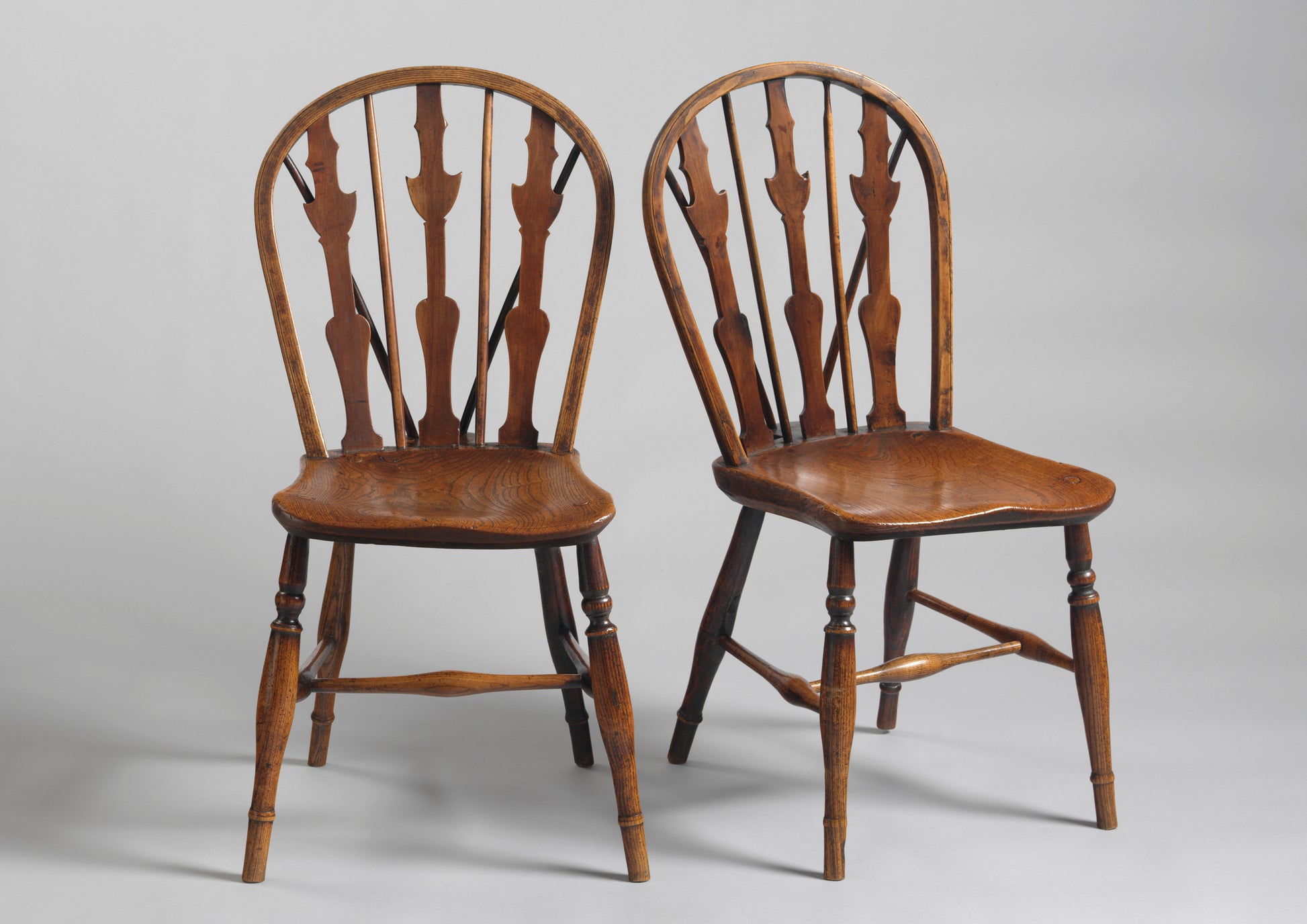 An Unusual Pair of Triple Splat Windsor Side Chairs